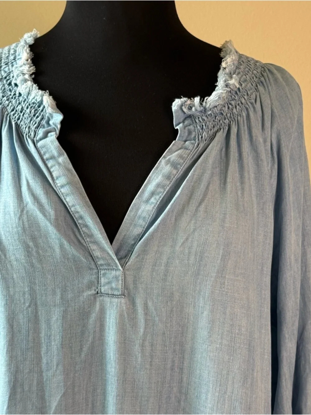 APNY Tencel Chambray Dress Size Large Blue - Picture 2 of 13